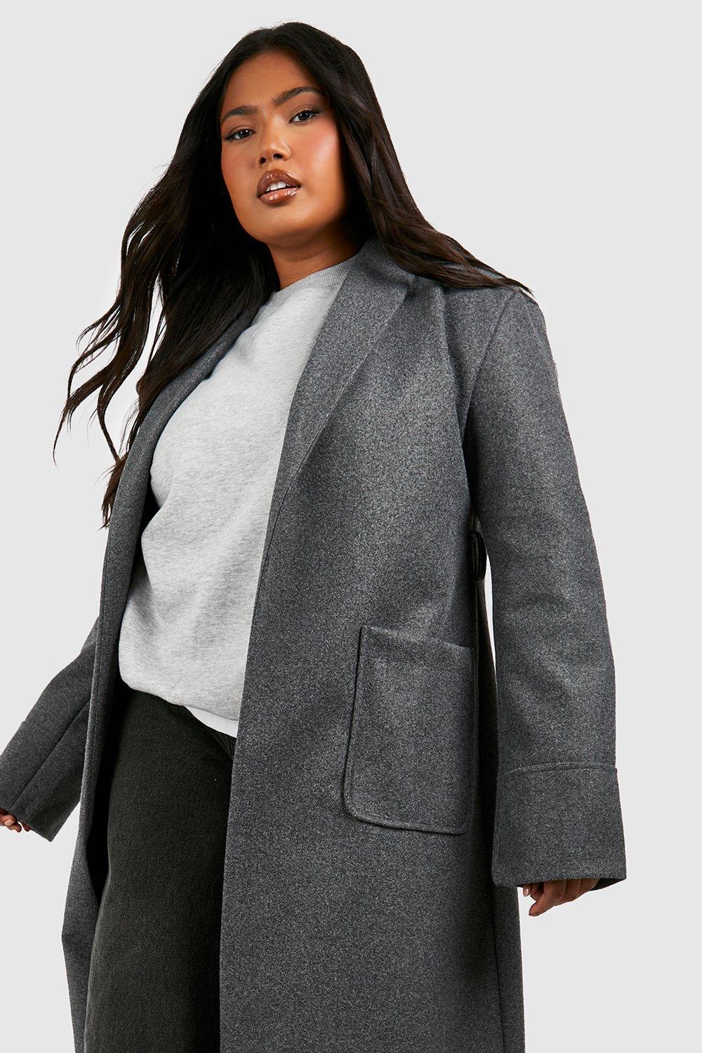 Boohoo grey coat sale